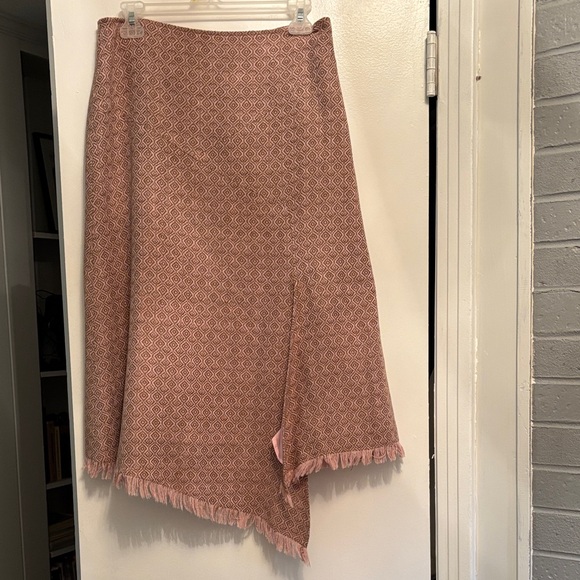 A-line asymmetrical skirt. Pink and brown. Sz 6 - Picture 1 of 5